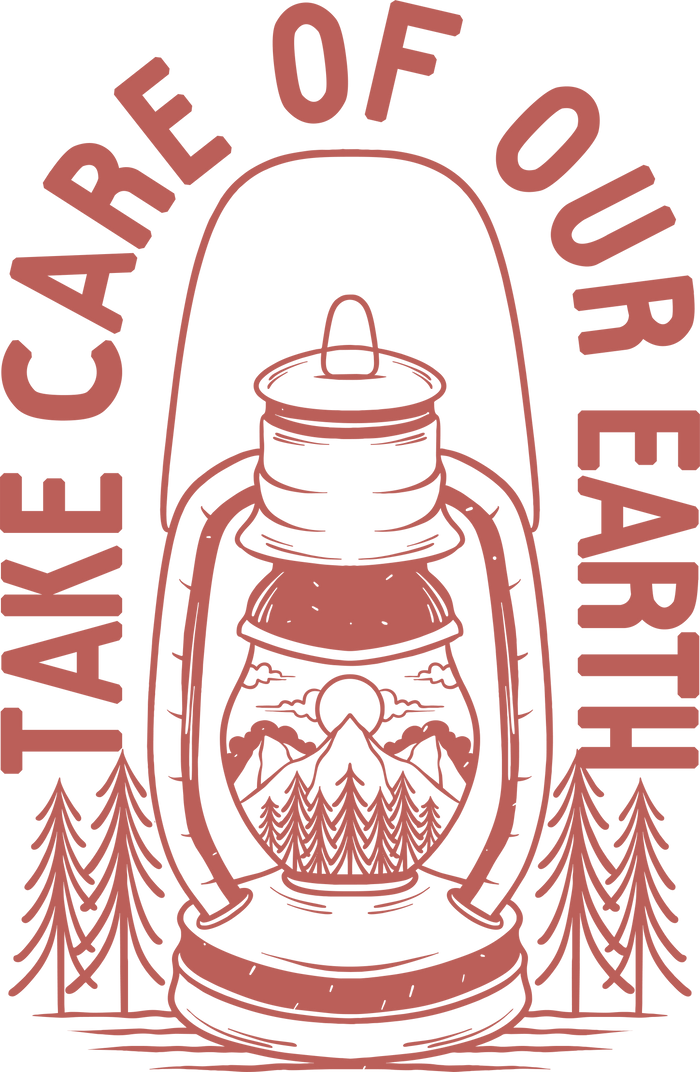 Take Care Of Our Earth Design pressed on a garment