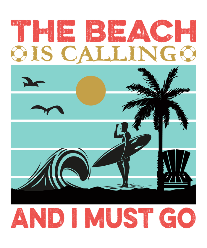 The Beach Is Calling Design pressed on a garment
