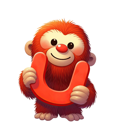 Animal Alphabet U Uakari Design - DTF Ready To Press - DTF Dallas 