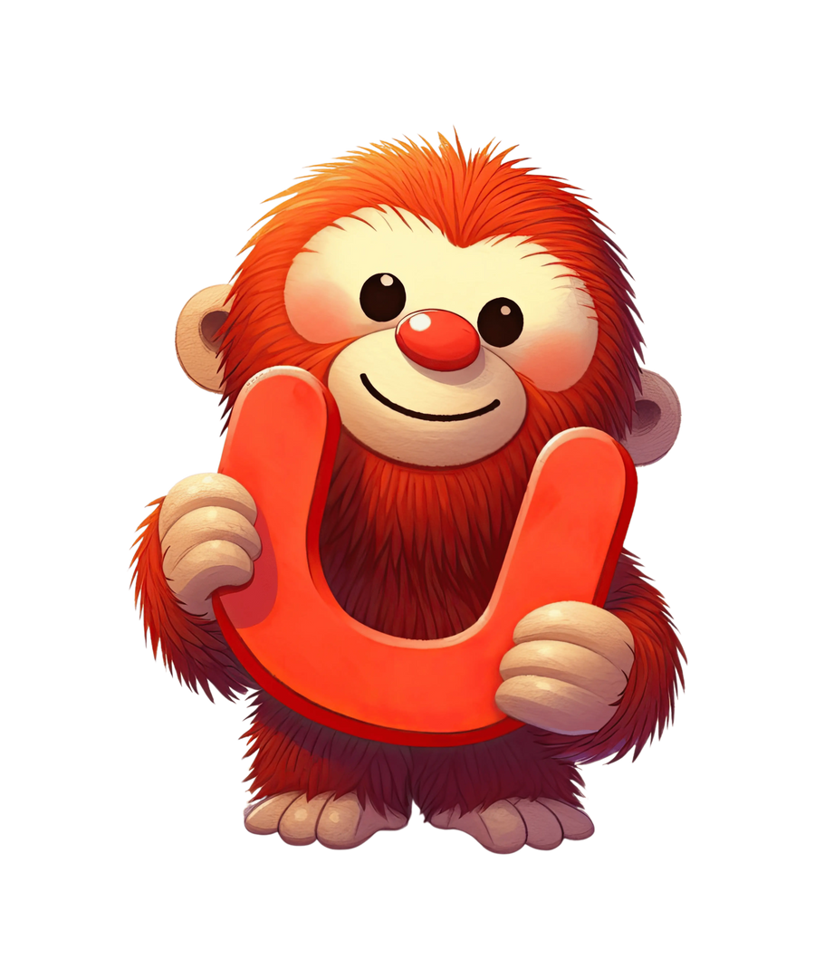Animal Alphabet U Uakari Design - DTF Ready To Press