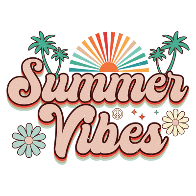 Retro Summer Vibes DTF Design Ready to Press V3 | DTF Dallas - DTF Dallas 