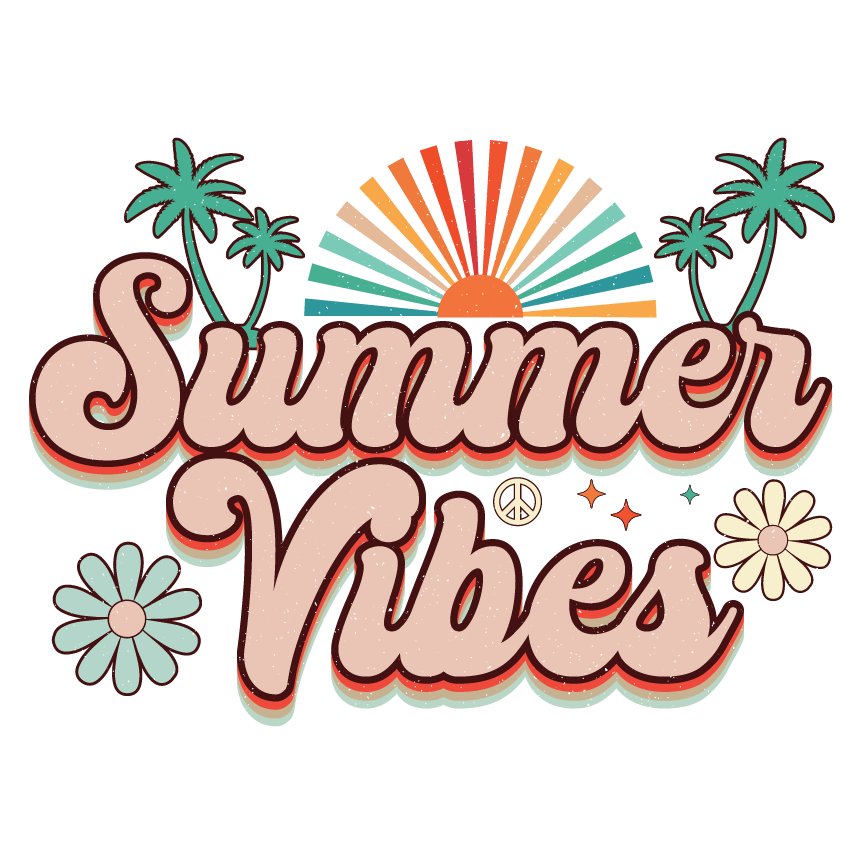 Retro Summer Vibes DTF Design Ready to Press V3 | DTF Dallas