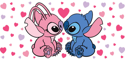 Valentine's Day Stitch Lover Glass Cup Wrap | DTF Dallas - DTF Dallas 