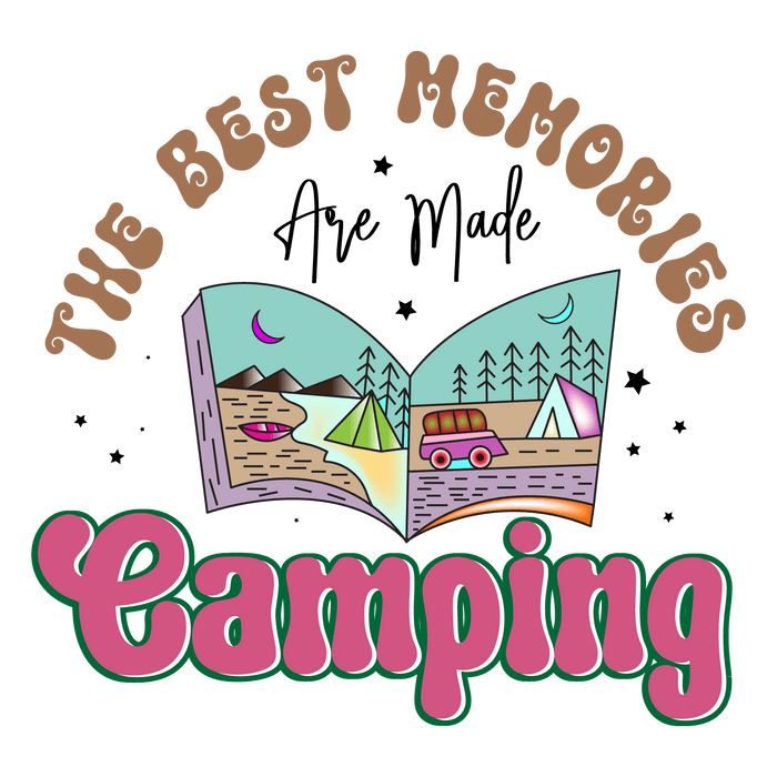 Cute Camping Design pressed on a garment