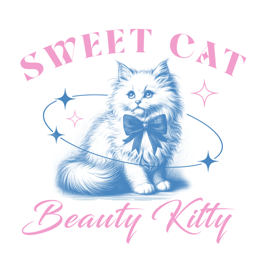 Sweet Cat Beauty Kitty Design - DTF Ready To Press
