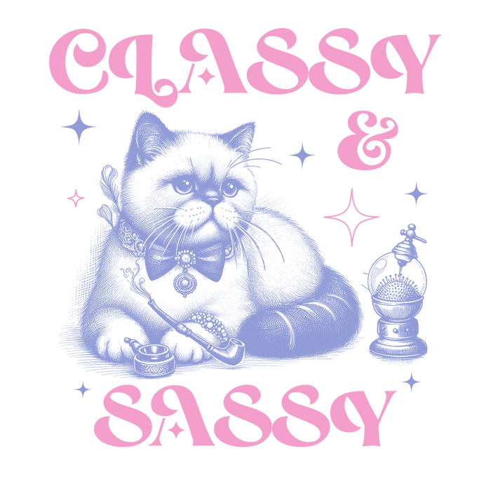 Classy & Sassy Cat Design pressed on a garment