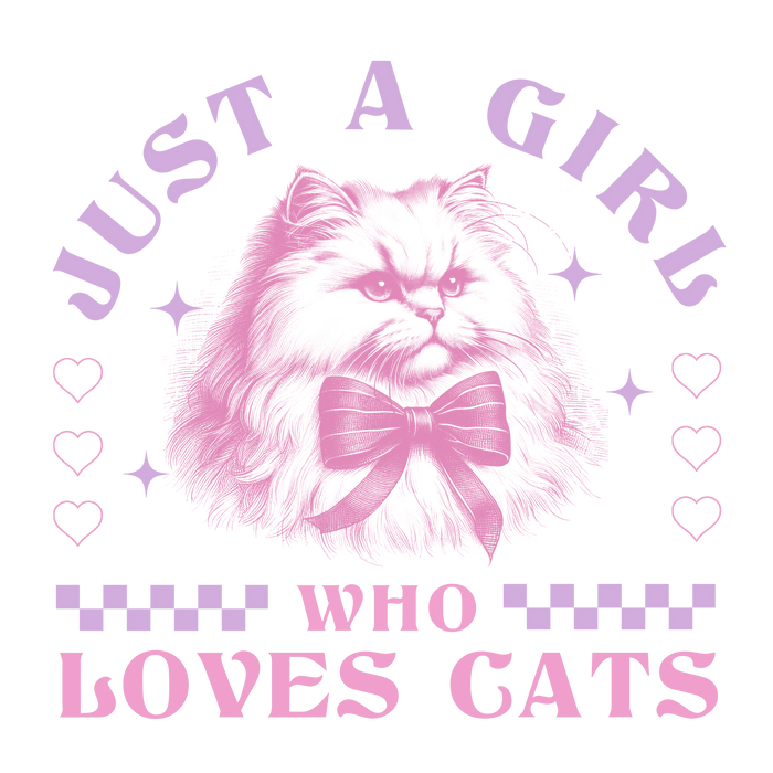 Just A Girl Who Loves Cats Design pressed on a garment