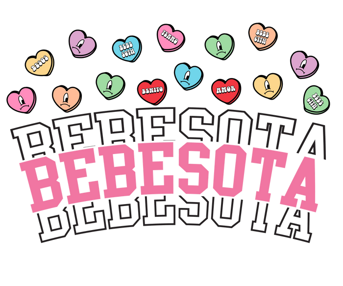 Bad Bunny Bebesota Valentine's Day Design pressed on a garment