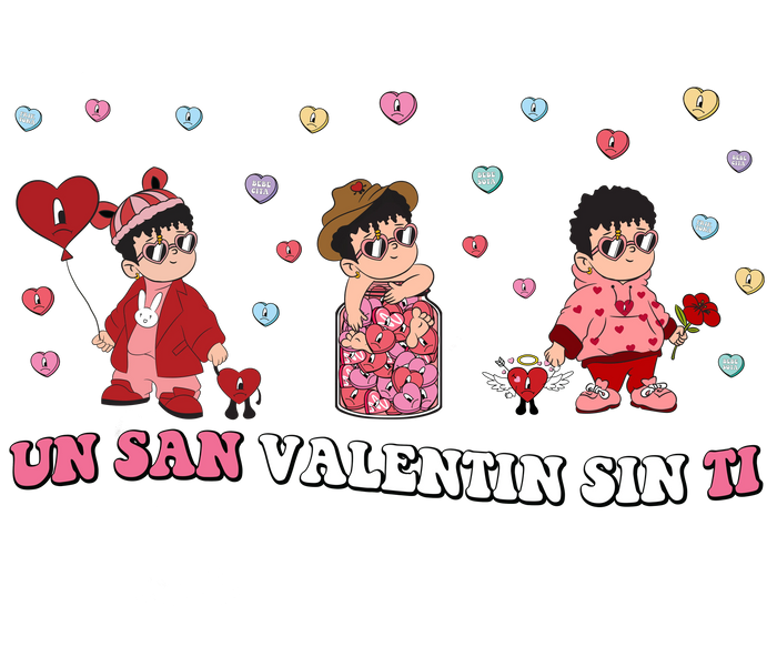 Bad Bunny Un San Valentin Sin Ti Design pressed on a garment