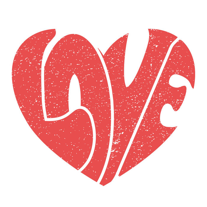 Valentine's Day Love Design pressed on a garment
