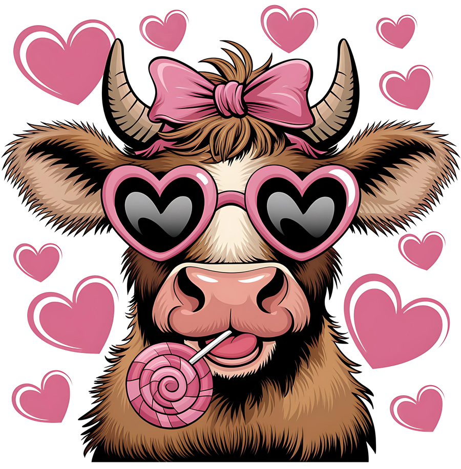 Valentine's Day Cow Design | DTF Dallas