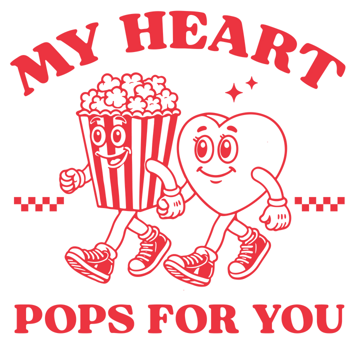 My Heart Pops For You Valentine's Day Design pressed on a garment