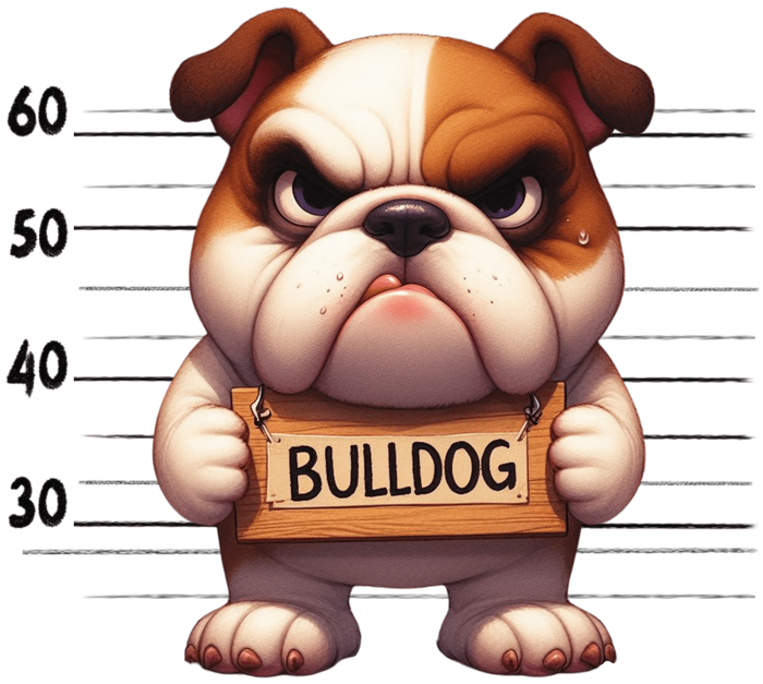 Bulldog Design pressed on a garment