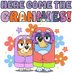 Here Come The Grannies Bluey Design - DTF Ready To Press