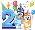 2 Year Old Birthday Bluey Design - DTF Ready To Press