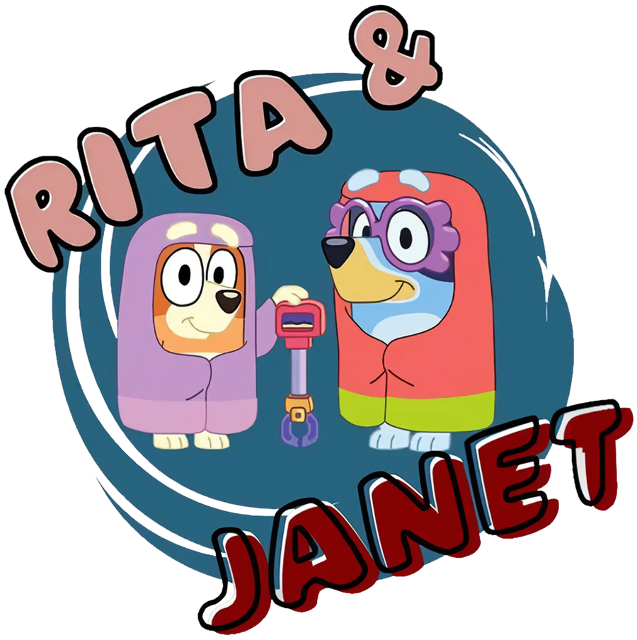 Bluey Rita And Janet Design - DTF Ready To Press