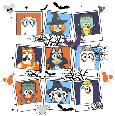 Bluey Halloween Design - DTF Ready To Press - DTF Dallas 