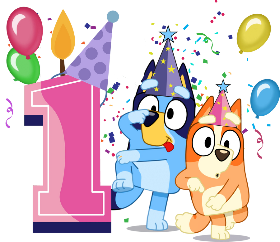 First Birthday Girl Bluey Design - DTF Ready To Press