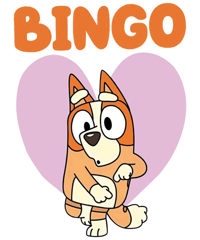 Cute Bluey Bingo Design - DTF Ready To Press - DTF Dallas 