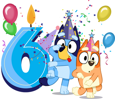 Bluey 6th Birthday Boy Design - DTF Ready To Press - DTF Dallas 