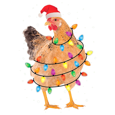 Christmas Chicken Design - DTF Ready To Press - DTF Dallas 