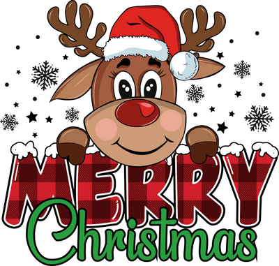 Cute Reindeer Merry Christmas Design | DTF Dallas - DTF Dallas 
