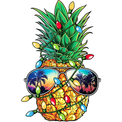 Christmas Pineapple Design - DTF Ready To Press - DTF Dallas 