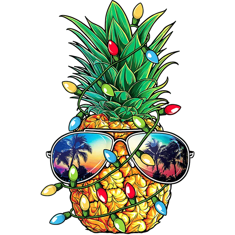 Christmas Pineapple Design - DTF Ready To Press