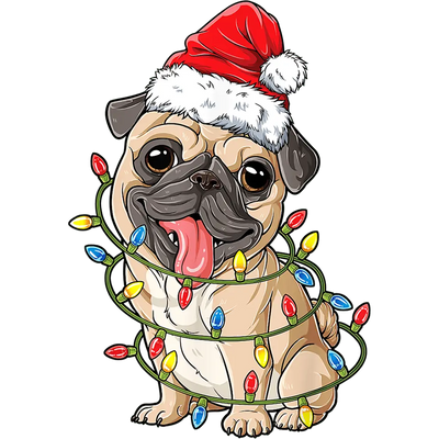 Christmas Dog Design - DTF Ready To Press - DTF Dallas 