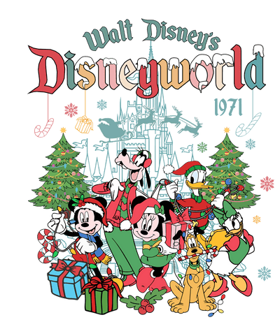 Disneyworld Christmas Design - DTF Ready To Press - DTF Dallas 