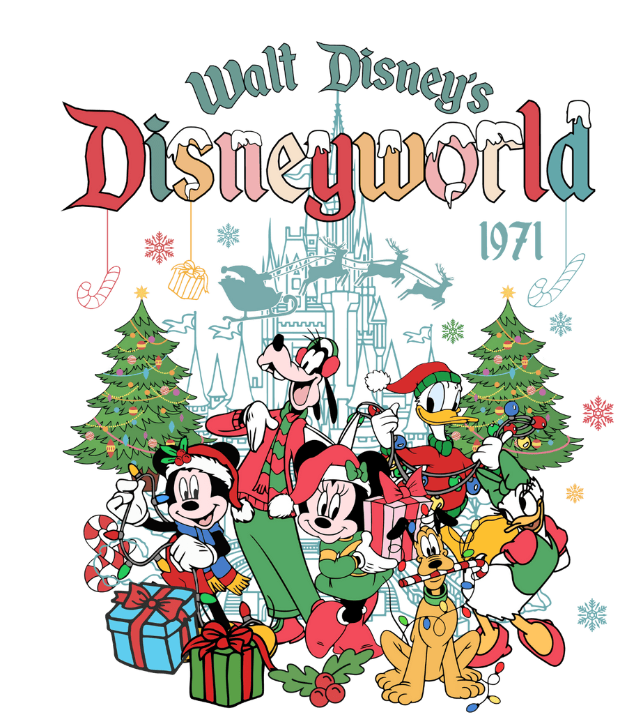 Disneyworld Christmas Design - DTF Ready To Press