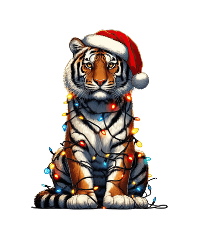 Christmas Tiger Tree Design - DTF Ready To Press - DTF Dallas 