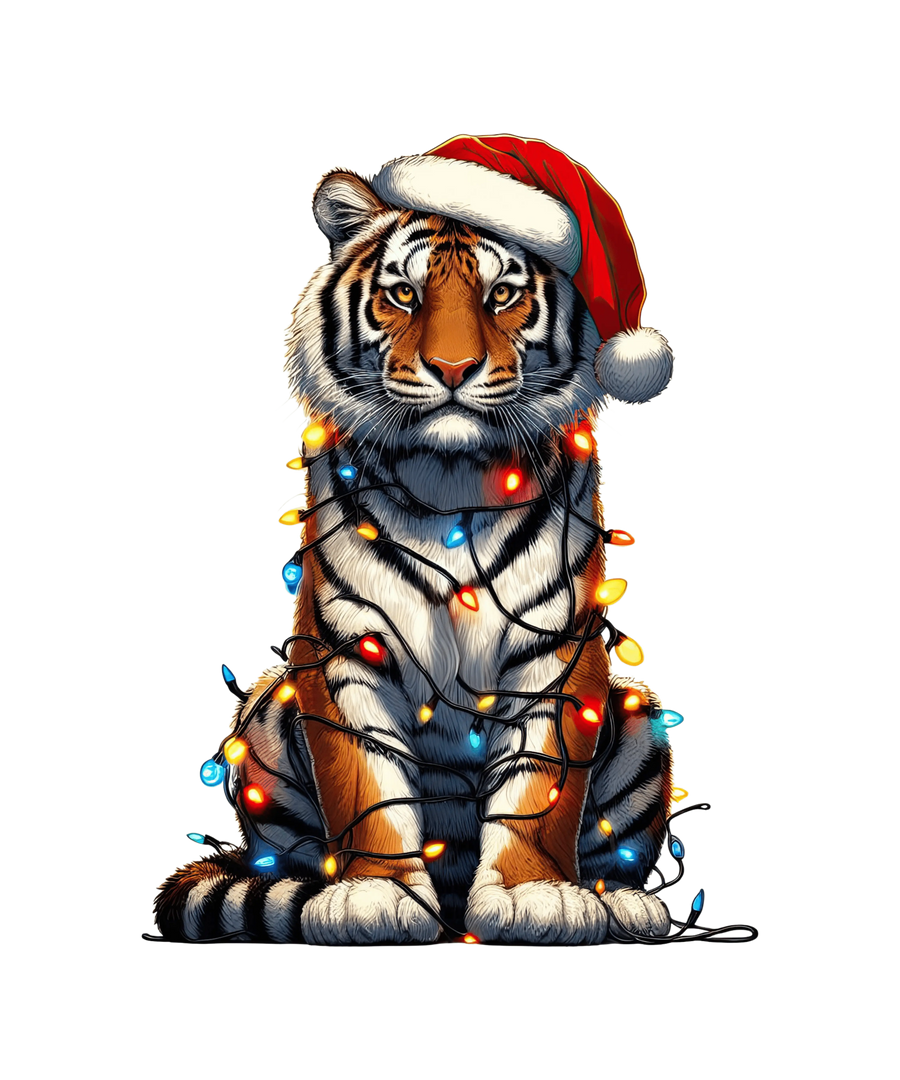 Christmas Tiger Tree Design - DTF Ready To Press