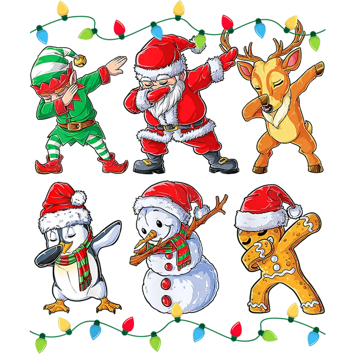 Dabbing Christmas Design pressed on a garment