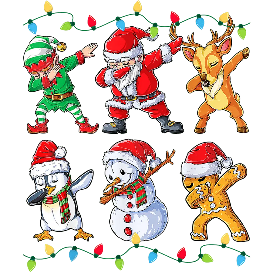 Dabbing Christmas Design - DTF Ready To Press