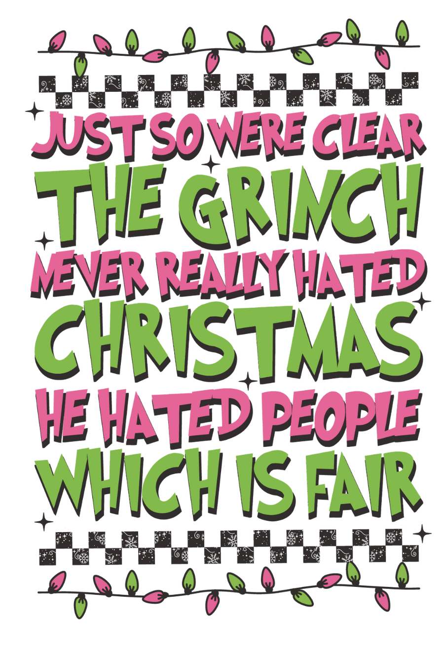Christmas Grinch Design DTF-Ready to Press (V1) | DTF Dallas