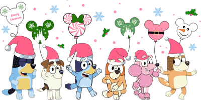 Bluey Christmas Design DTF-Ready to Press (V2) | DTF Dallas - DTF Dallas 