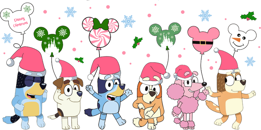 Bluey Christmas Design DTF-Ready to Press (V2) | DTF Dallas