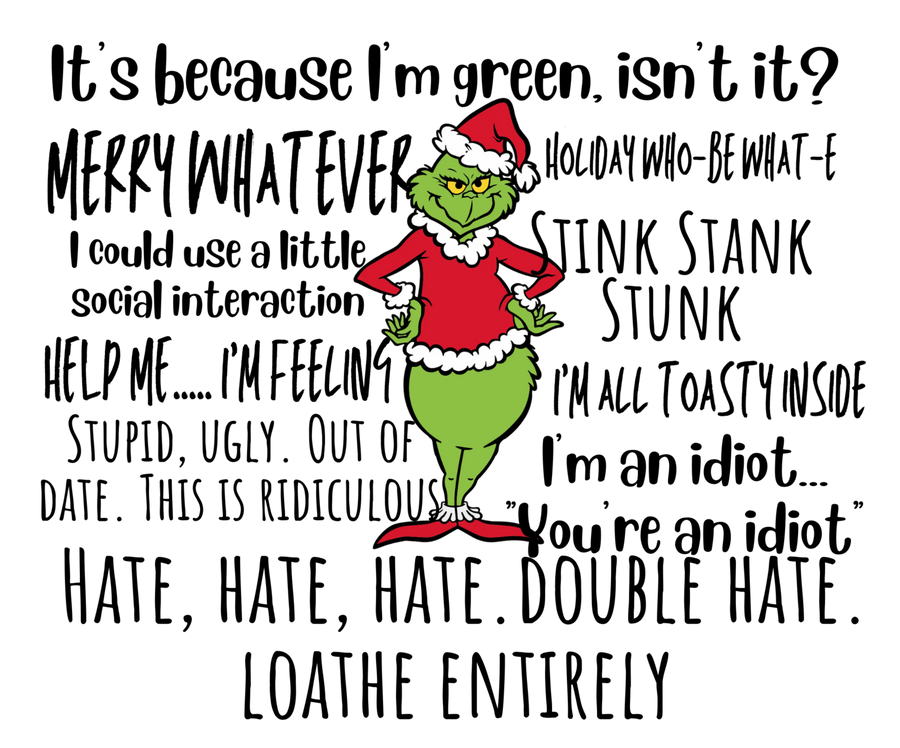 Merry Christmas Grinch Design - DTF Ready To Press