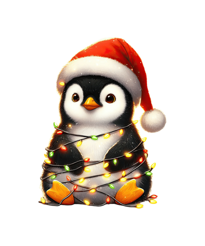 Christmas Penguin Tree Design - DTF Ready To Press - DTF Dallas 