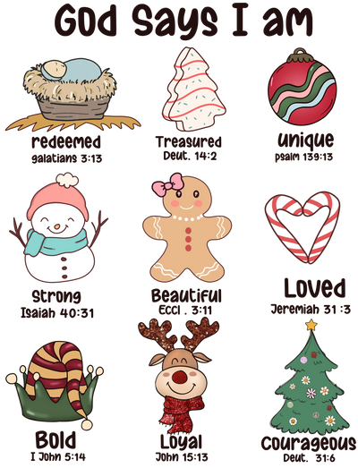 Beautiful Loved Bold Loyal Christmas Design | DTF Dallas - DTF Dallas 