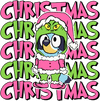 Bluey Christmas Design - DTF Ready To Press