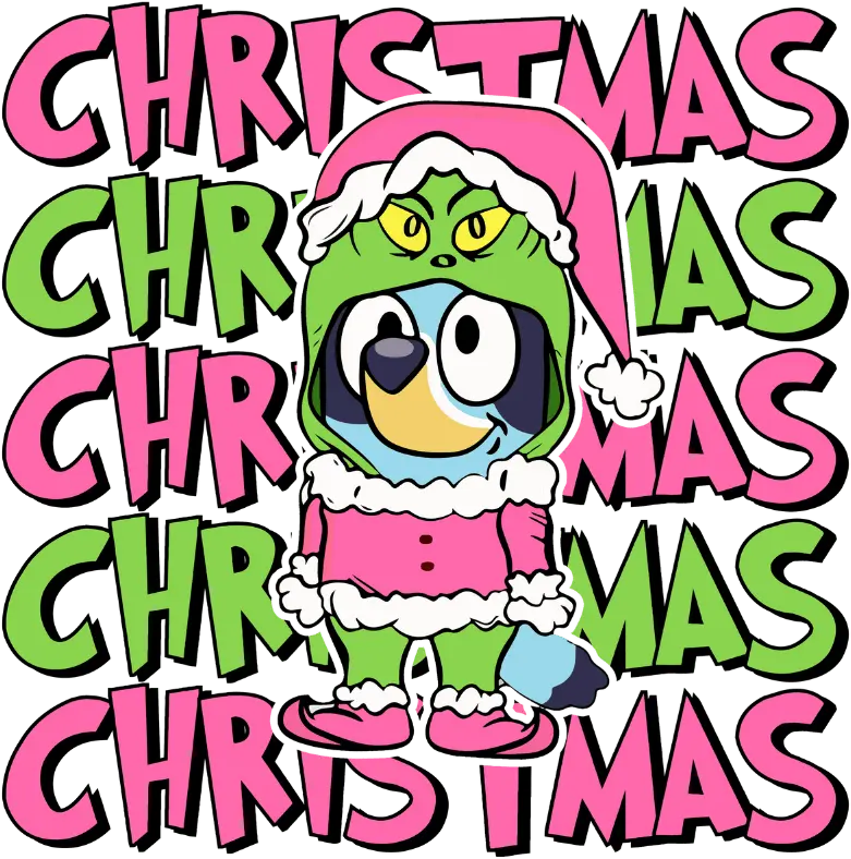 Bluey Christmas Design DTF-Ready to Press (V1) | DTF Dallas