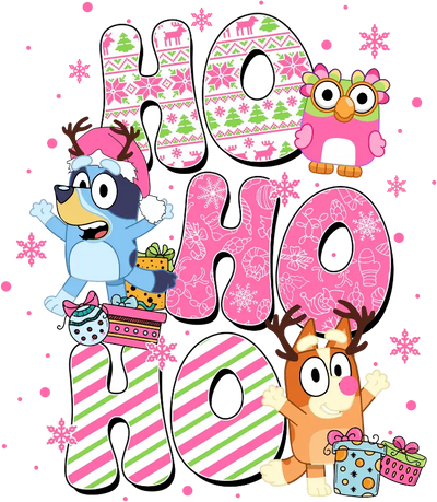 Ho Ho Ho Christmas Design DTF-Ready Press (V2) | DTF Dallas - DTF Dallas 