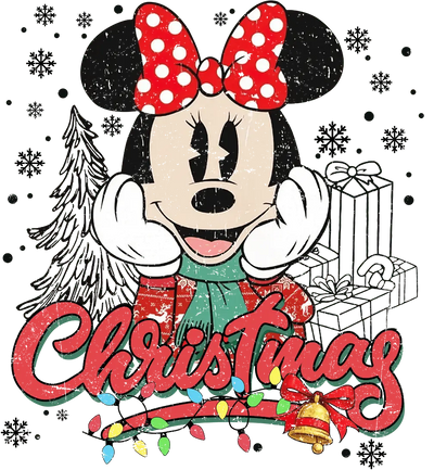 Minnie Mouse Christmas DTF Ready to Press | DTF Dallas - DTF Dallas 