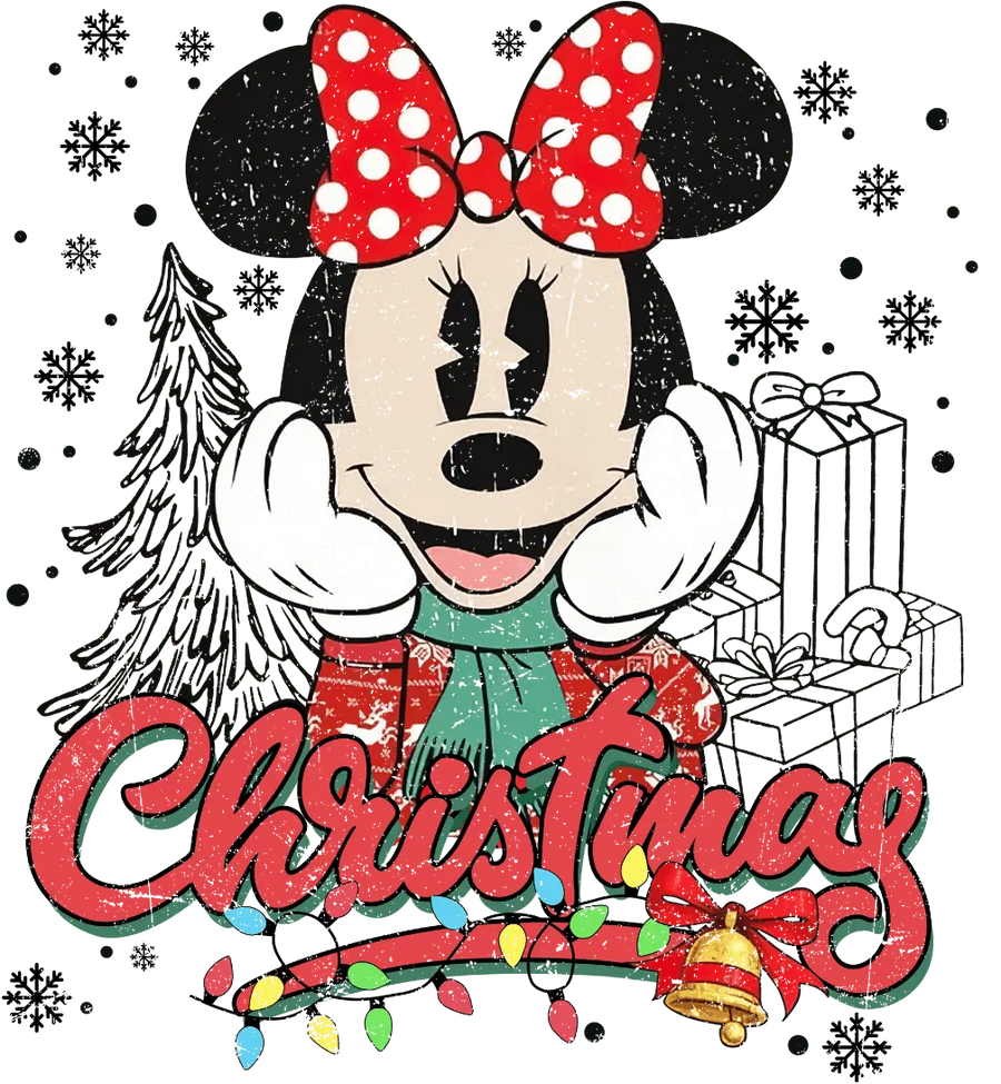 Minnie Mouse Christmas DTF Ready to Press | DTF Dallas
