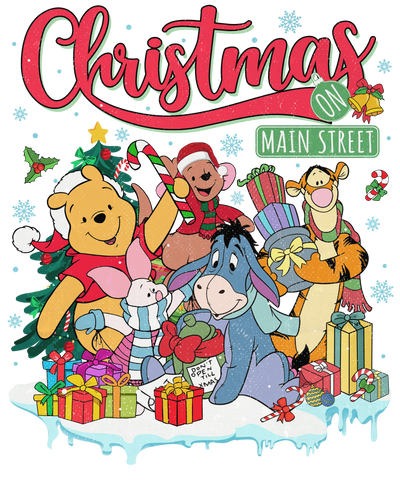 Winnie the Pooh Christmas DTF Ready to Press V1 | DTF Dallas - DTF Dallas 