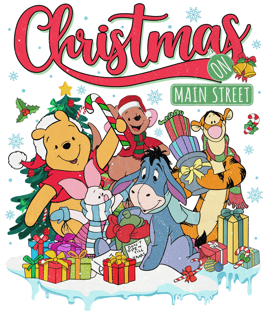 Winnie the Pooh Christmas DTF Ready to Press V1 | DTF Dallas