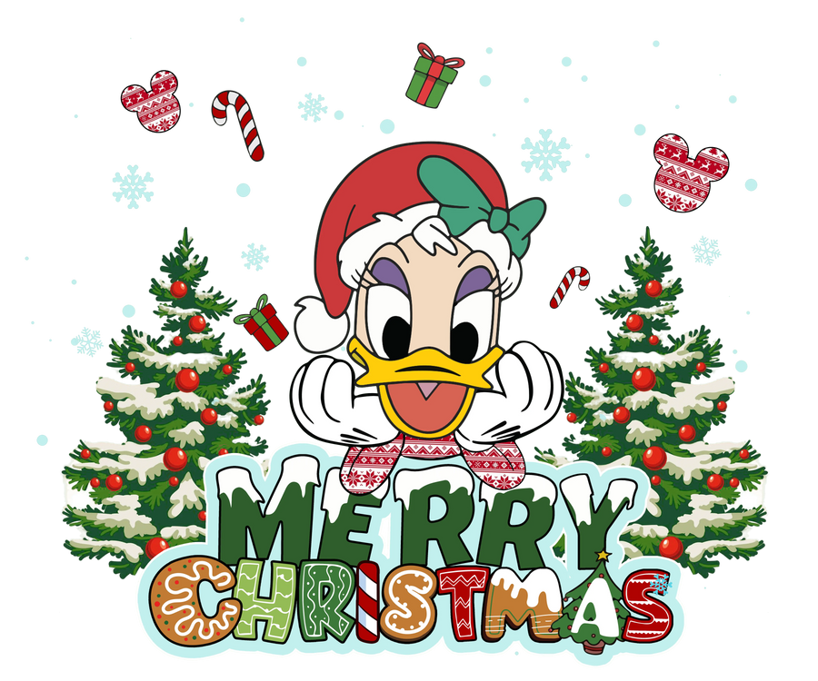 Daisy Duck Christmas Tree Design - DTF Ready To Press