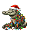 Christmas Crocodile Tree Design - DTF Ready To Press